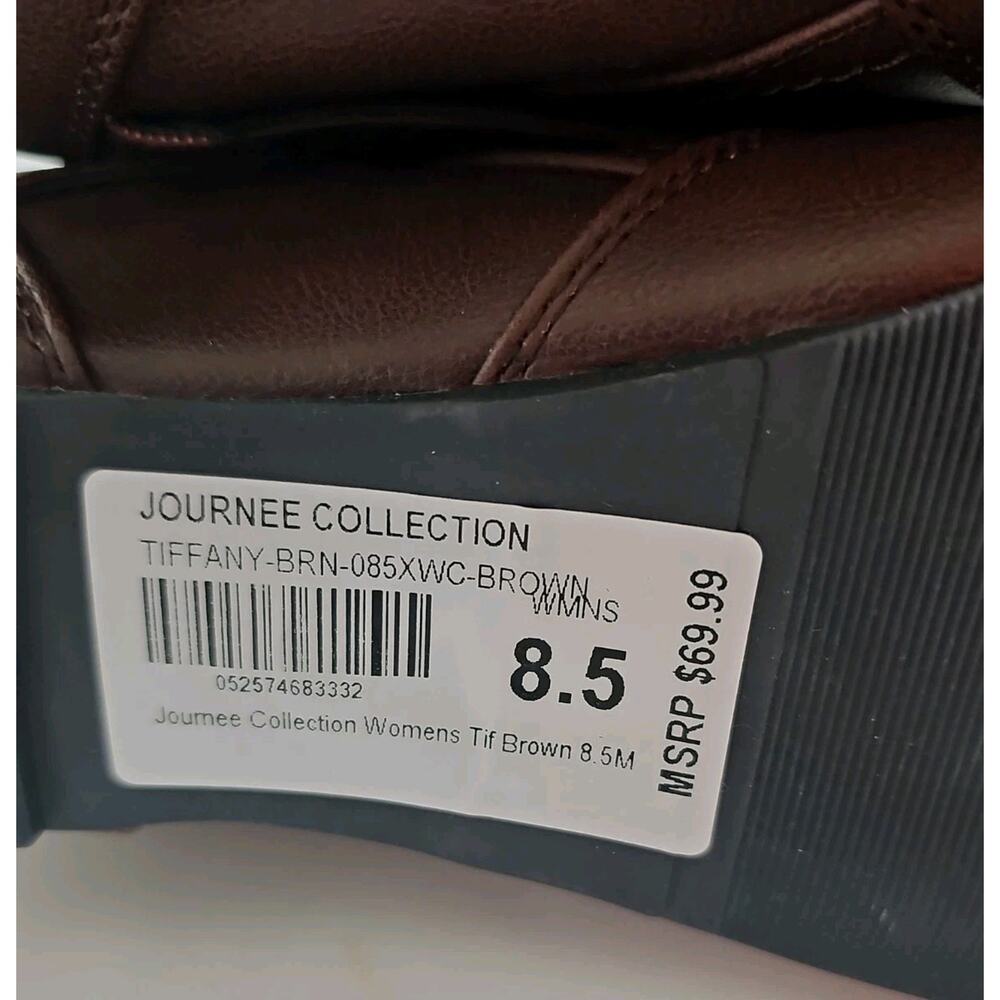 Journee Collection ~Woman Size 8.5M~Tiffany-Brown Knee High Boots NWOB. - Picture 7 of 9